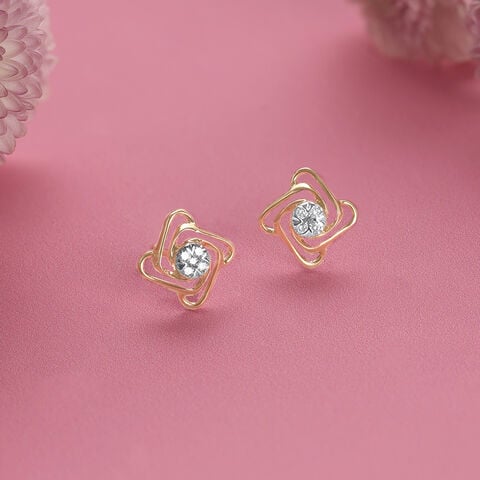 Twisted Glow Diamond Stud Earrings