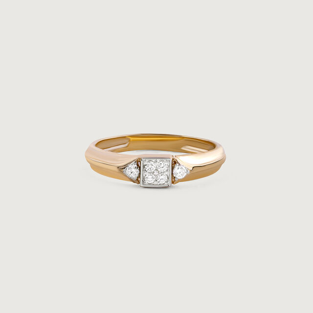 Square Game Gold & Diamond Ring for Men,,hi-res image number null