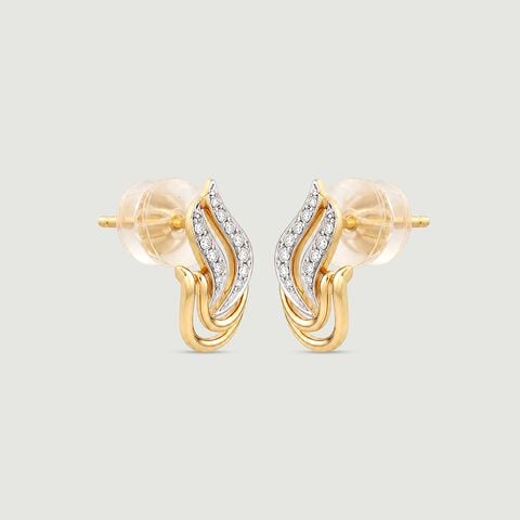 Luminous Flowing Diamond Stud Earrings