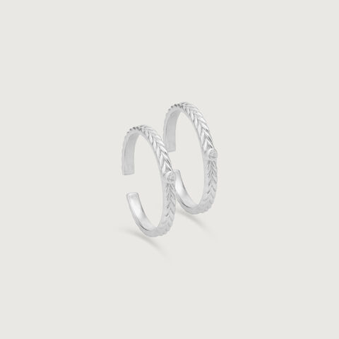Sleek Braid Silver Toe Rings