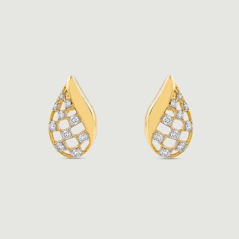 Luminous Checkered Diamond Stud Earrings