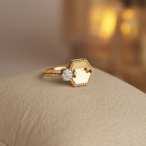 Radiant Geometric Diamond Ring