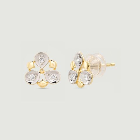 Twinkling Trio Diamond Stud Earrings