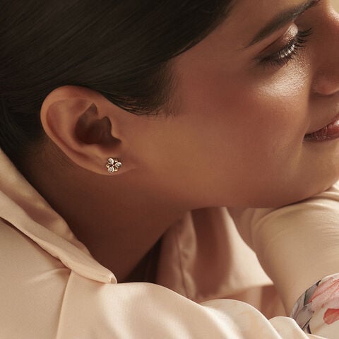 Twinkling Trio Diamond Stud Earrings
