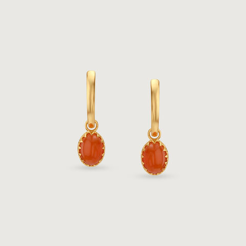 Solar Glow Carnelian Hoop Earrings