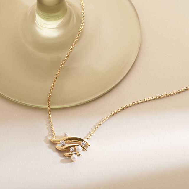 Fluid Luminous Pearl Gold Necklace,,hi-res image number null