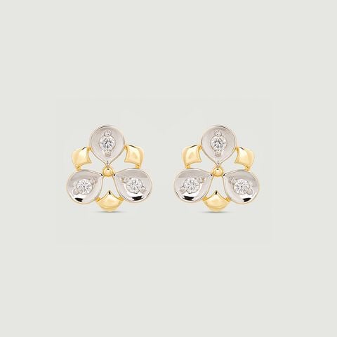 Twinkling Trio Diamond Stud Earrings