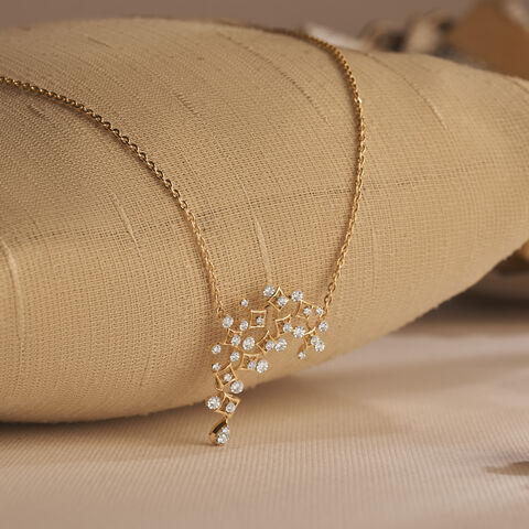 Artful Asymmetric Diamond Necklace