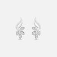 Whimsical Foliage Silver Stud Earrings,,hi-res view 3