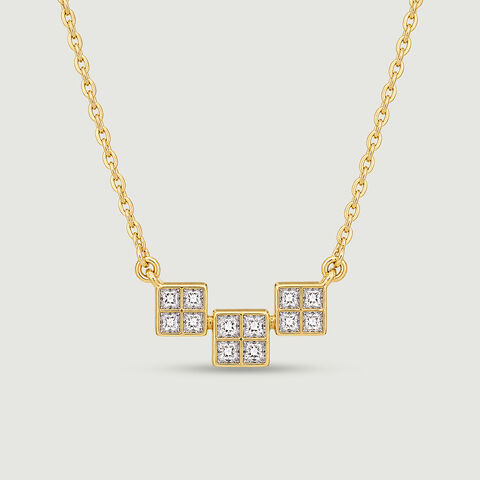 Minimal Geometric Diamond Necklace