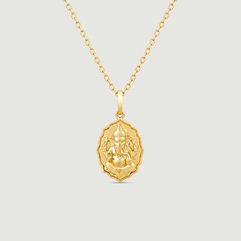 Divine Sculpted Ganesha Gold Pendant