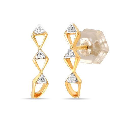 14KT Yellow Gold Endless Horizon Diamond Stud Earrings