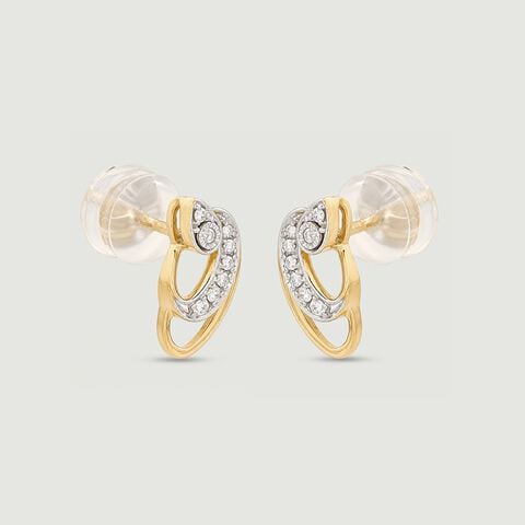 Luminous Fluid Diamond Stud Earrings