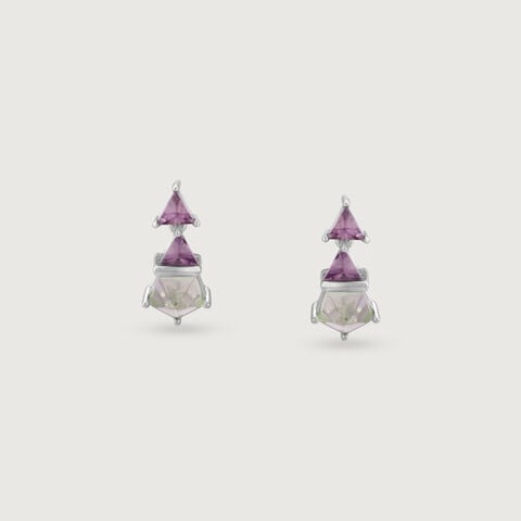 Twinkle Geo Silver Drop Earrings