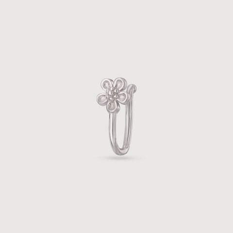 Petite Bloom Silver Nose Pin