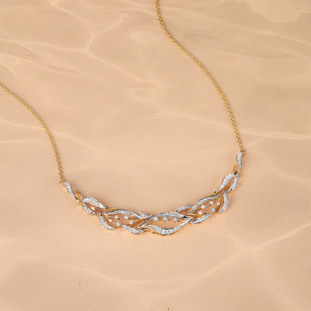 Rhythmic River 18 Kt Gold & Diamond Necklace,,hi-res image number null