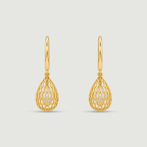 Graceful Latticed Pearl Drop Earrings