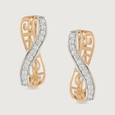 Infinity Chic Gold & Diamond Hoop Earrings