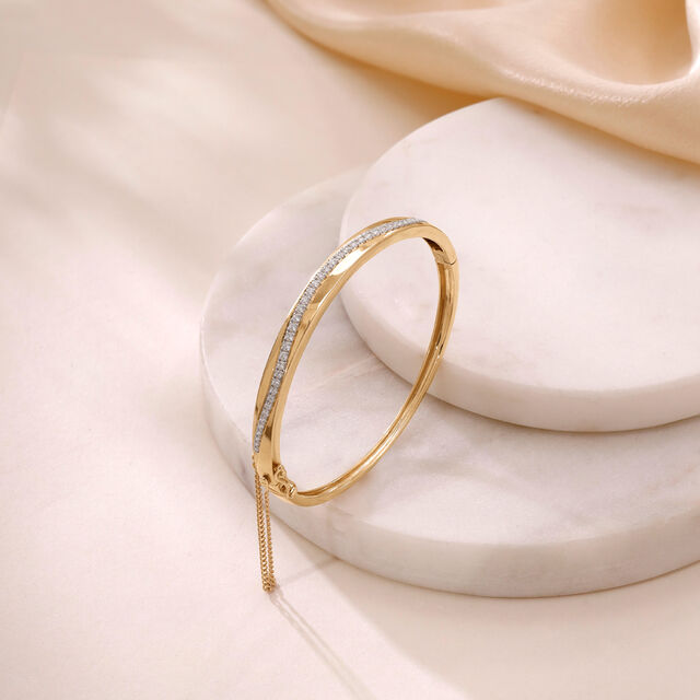 Sleek Curve Gold Bangle,,hi-res image number null