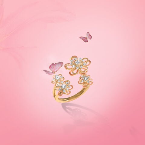 Forget Me Not Floral Diamond Ring