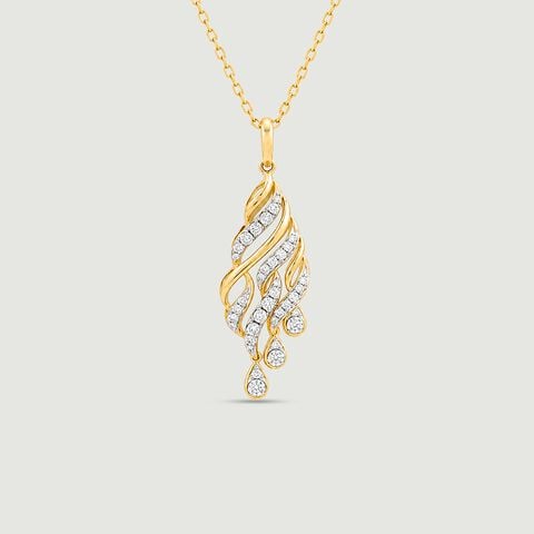 Luminous Rippling Diamond Pendant