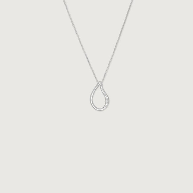 Fluid Teardrop Silver Necklace,,hi-res image number null
