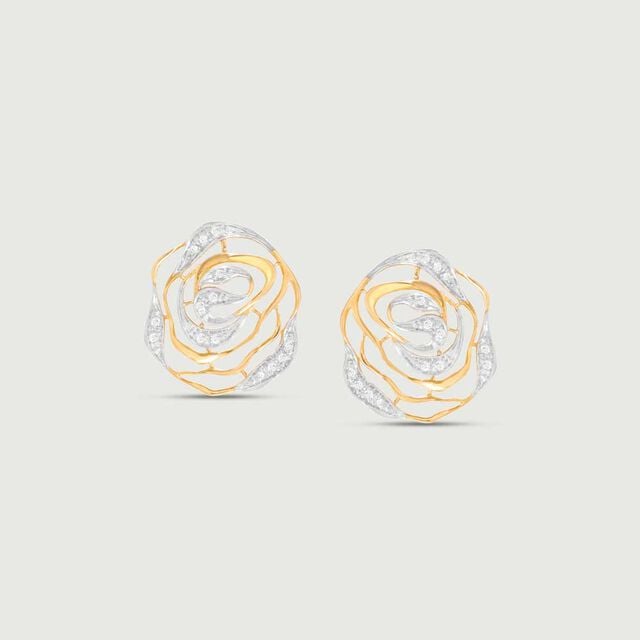 Elegant Swirl Diamond Stud Earrings,,hi-res image number null