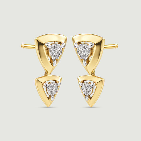 Chic Layered Diamond Stud Earrings