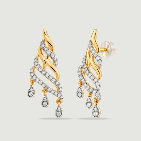 Luminous Rippling Diamond Drop Earrings