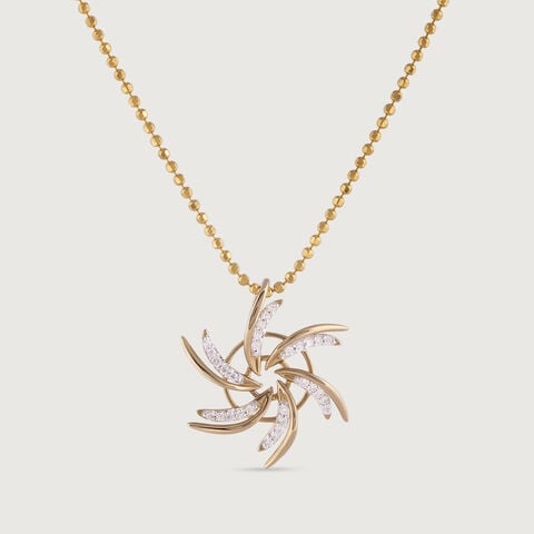 Whirlwind Sparkle Gold & Diamond Pendant