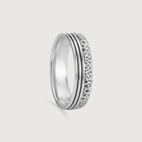 Textured Band Silver Ring