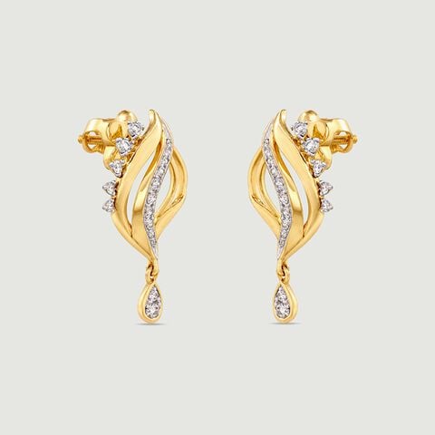 Rippled Glow Diamond Drop Earrings