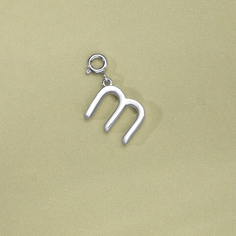 Classic Initial M Silver Charm
