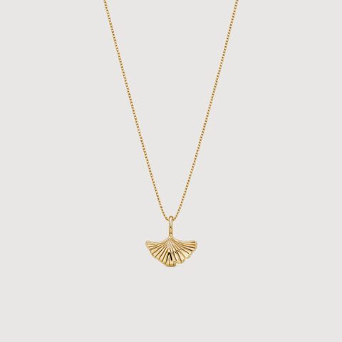 Ginkgo Leaf Gold Pendant