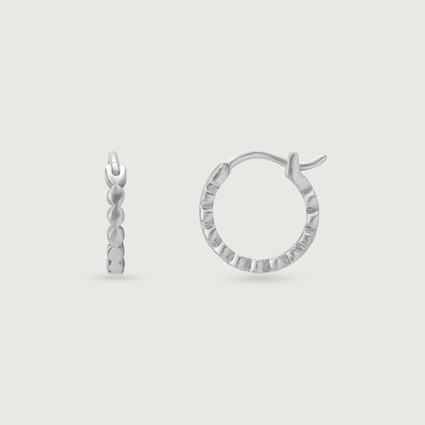 Sculpted Gleam Silver Hoop Earrings