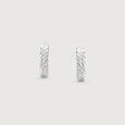 Textured Halo Silver Hoop Earrings,,hi-res view 5