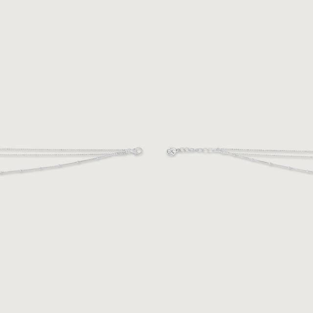 Layered Modern Silver Anklet,,hi-res image number null