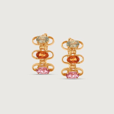Prism Glow Sapphire Hoop Earrings