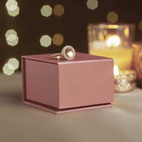 Luminous Textured Diamond Cocktail Ring