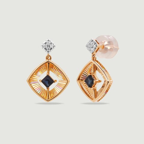 Vibrant Sapphire Diamond Drop Earrings