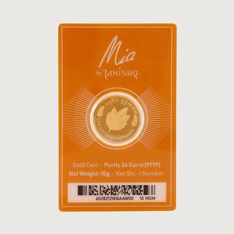 10 gm 24 Karat Mango Leaf Gold Coin (9999 Purity)
