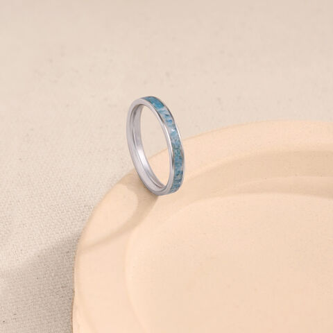 Vibrant Textured Mother of Pearl Silver Ring