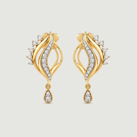 Rippled Glow Diamond Drop Earrings