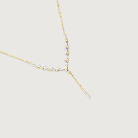 Curvy Spark Drop Diamond Necklace
