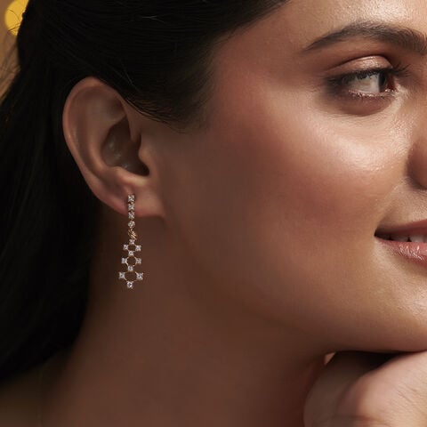Lattice Lights Diamond Drop Earrings