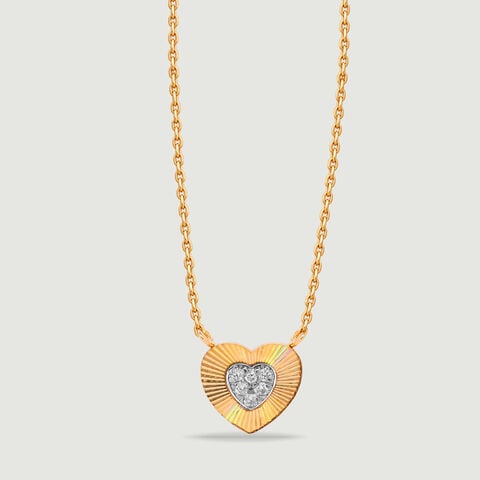 Charming Radiant Diamond Heart Necklace