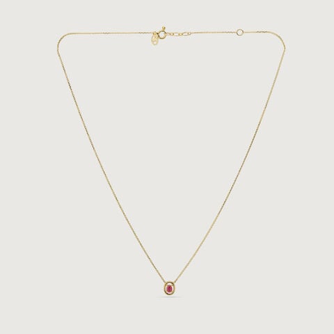 Vibrant Sleek Ruby Gold Necklace