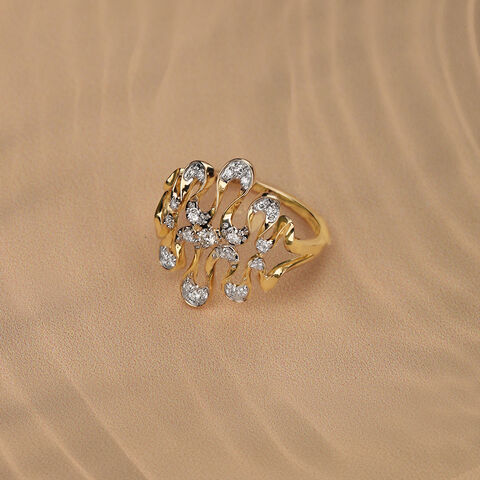 Twisting Tide 14 Kt Gold & Diamond Ring