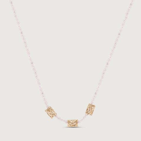 Golden Lattice Pearl Chain