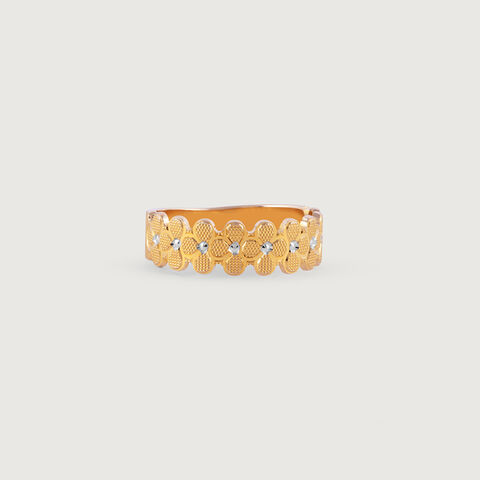 Textured Floral Gold Ring